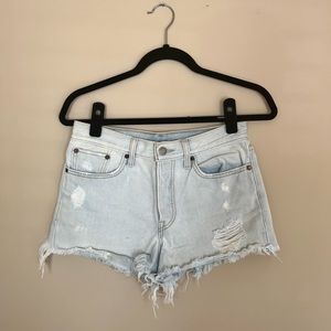 Levi’s light washed distressed cut off shorts